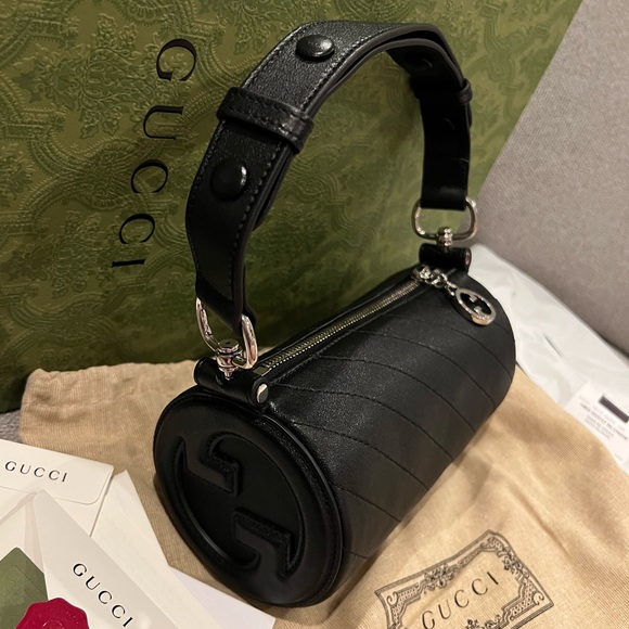 NEW Gucci GG Blondie Black Leather Shoulder Bag - Picture 5 of 16